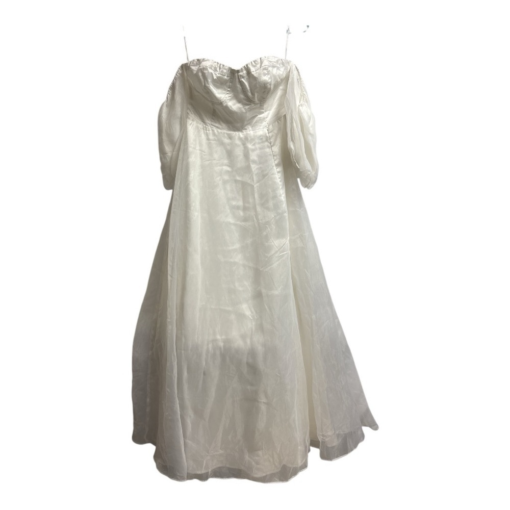 Lulu's White Strapless Off-Shoulder Puff Sleeve Maxi Dress - Picture 3 of 10